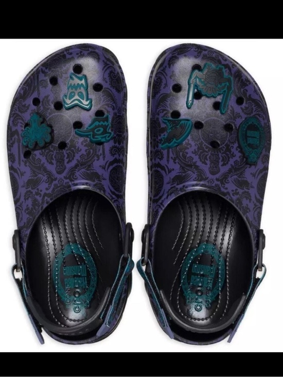 CROCS Shoes - Disney x Crocs - Haunted Mansion Wallpaper Print clogs with gibbitz